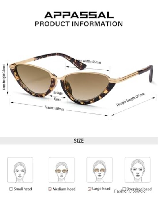 Retro Cat Eye Sunglasses UV400 Metal Accents Lightweight Frame main image 4